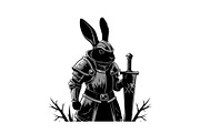 Warrior Bunny Knight Silhouette, an Illustration by jahid234 (Thumbnail 40 of 49)