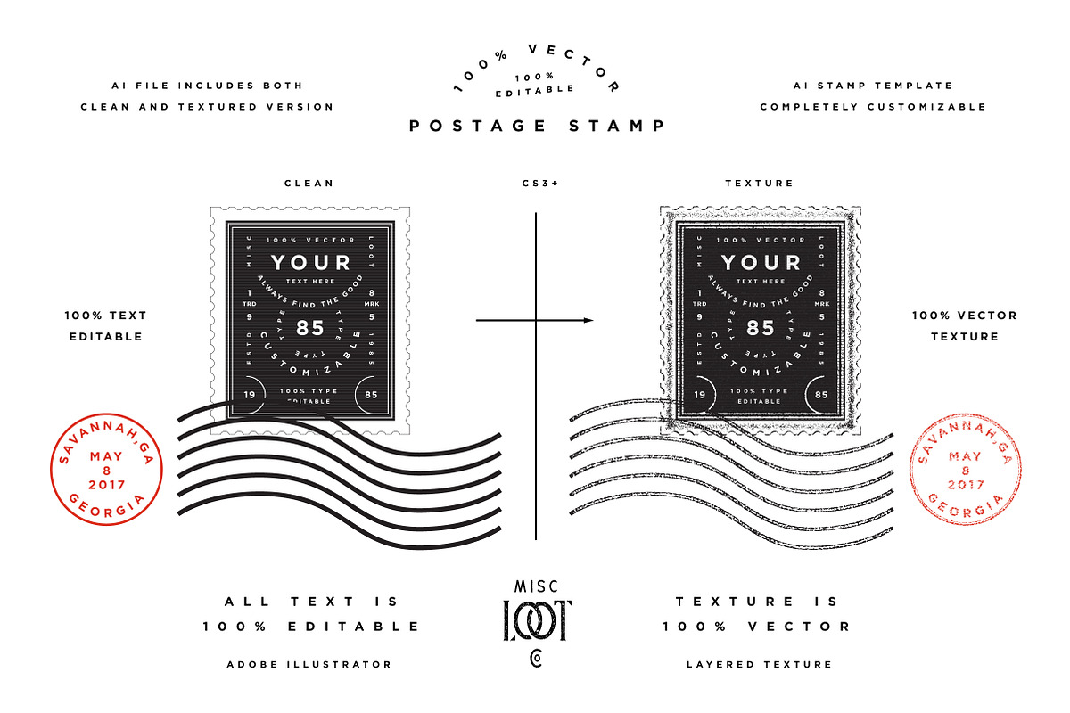 Square Postage Stamp Template