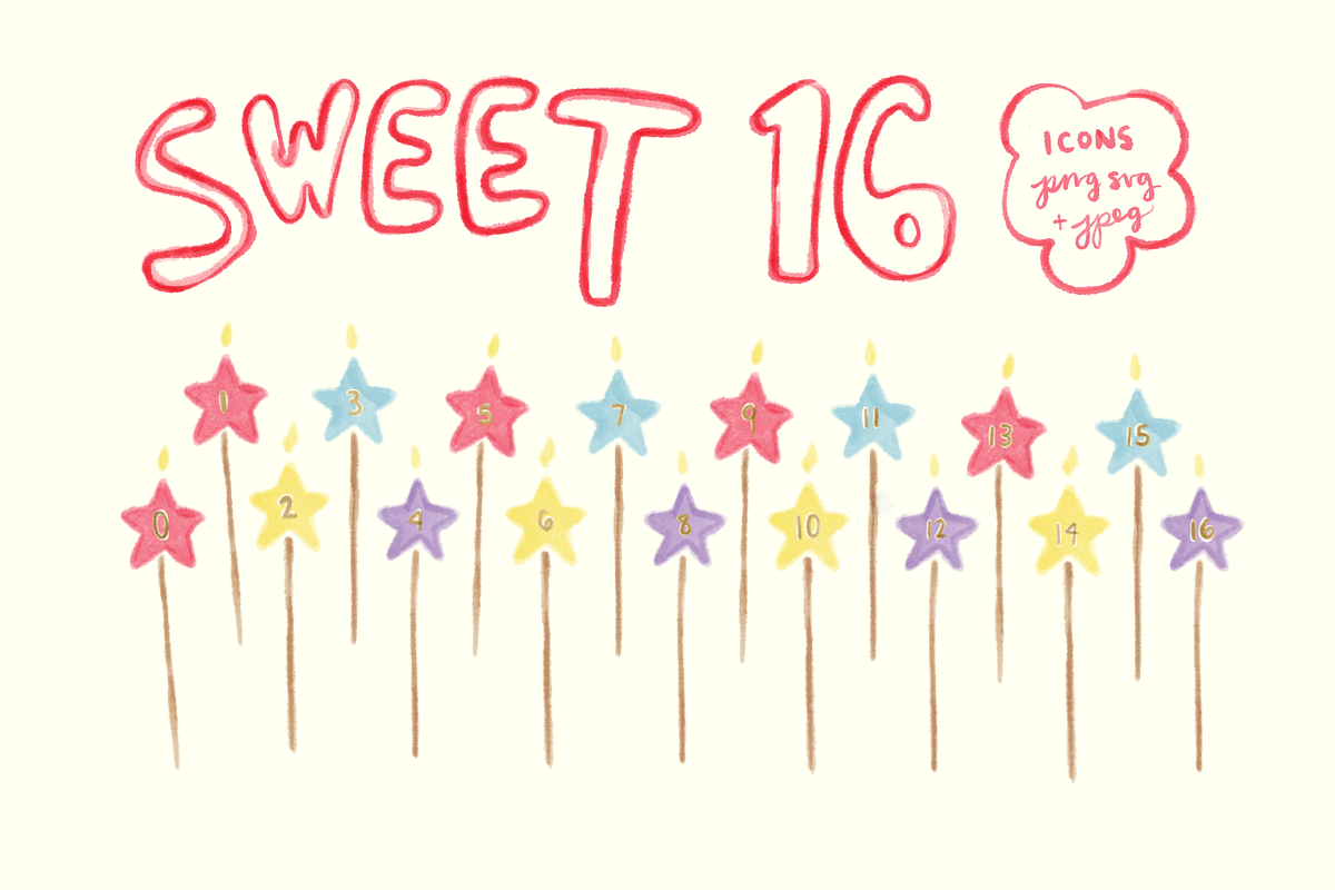 Sweet 16 Clipart Set, an Icon by Jordyn Grace Design (Photo 4 of 7)