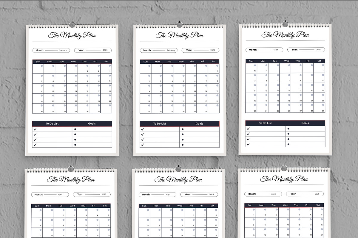 Monthly Planner Template, a Stationery Template by MightyDesign (Photo 2 of 7)