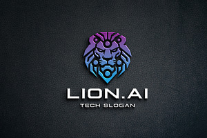 Intelligent Ai and Digital Lion Logo, a Branding & Logo Template by Design_Planet