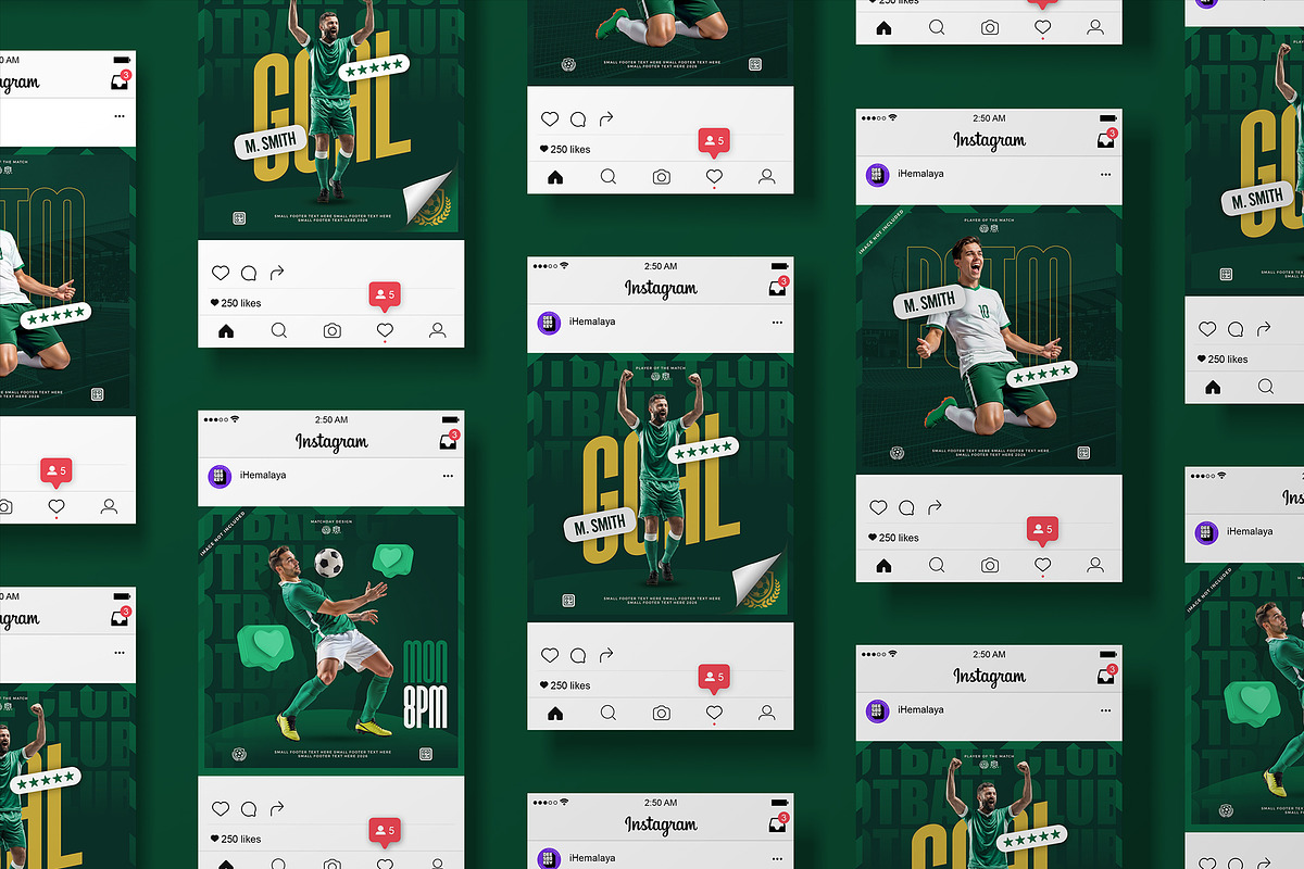 Soccer Social Media Posts PSD Set, a Social Media Template by iHemalaya (Photo 6 of 6)
