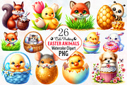 Cute Peeking Easter Animals Clipart, an Illustration by RobertsArt (Thumbnail 1 of 7)