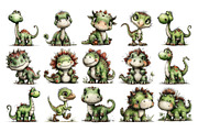 Dinosaur Watercolor Clipart PNG Set, an Animal Illustration by Nicolle's Colorful Art (Thumbnail 2 of 3)