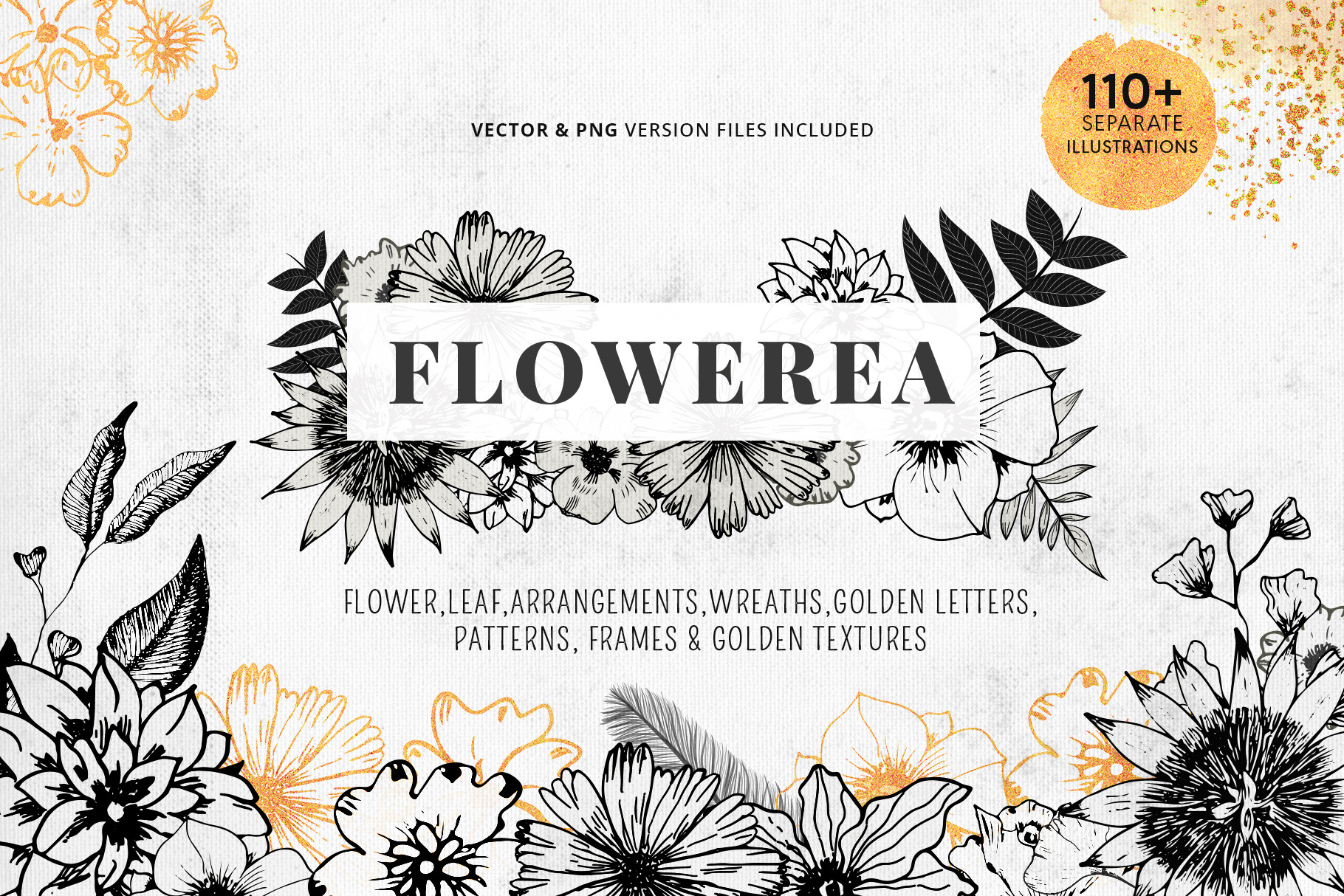 Flowerea- Flower & Leaf Illustration, a Texture Illustration by ...