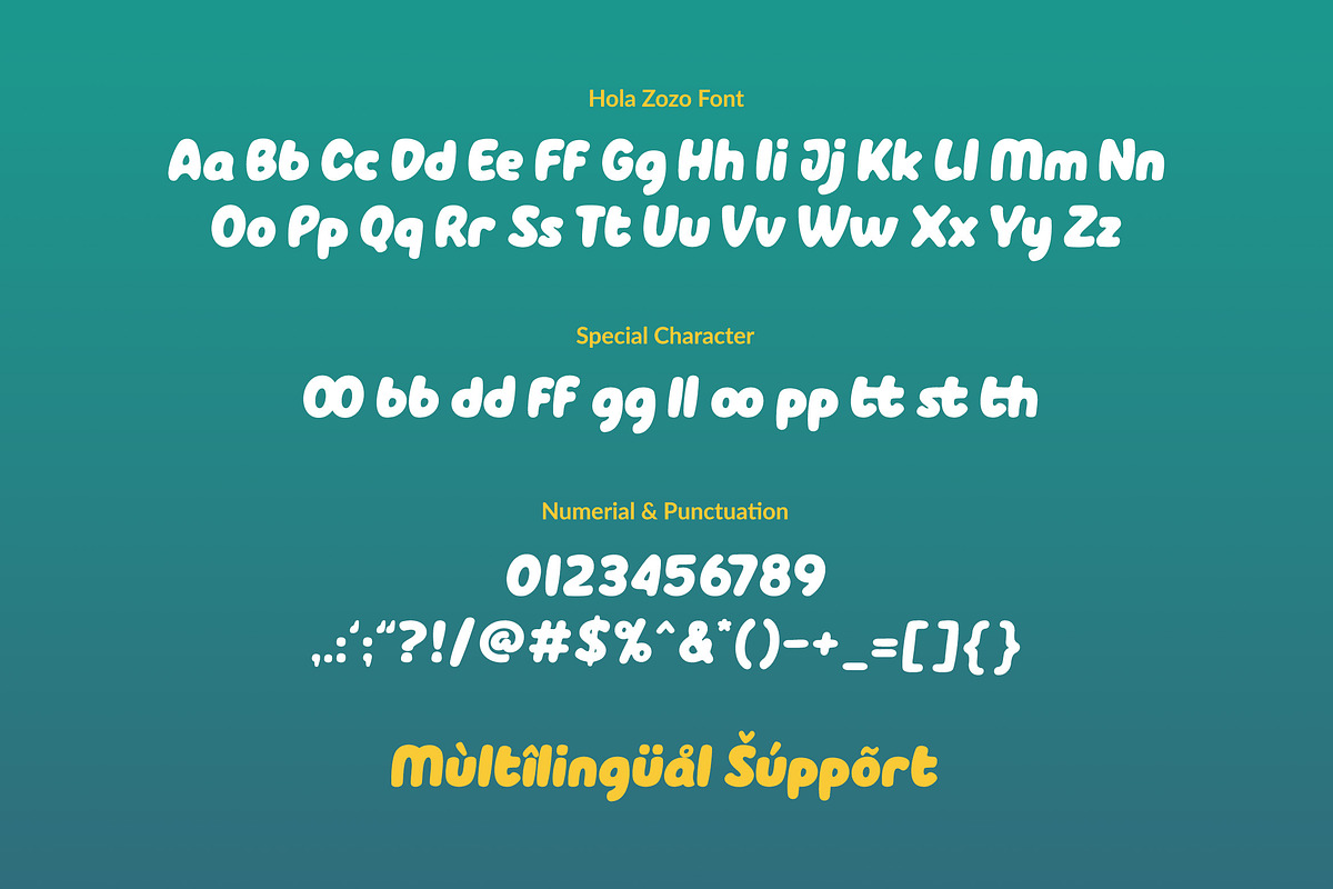 Hola Zozo ~ A Chubby Font preview 3