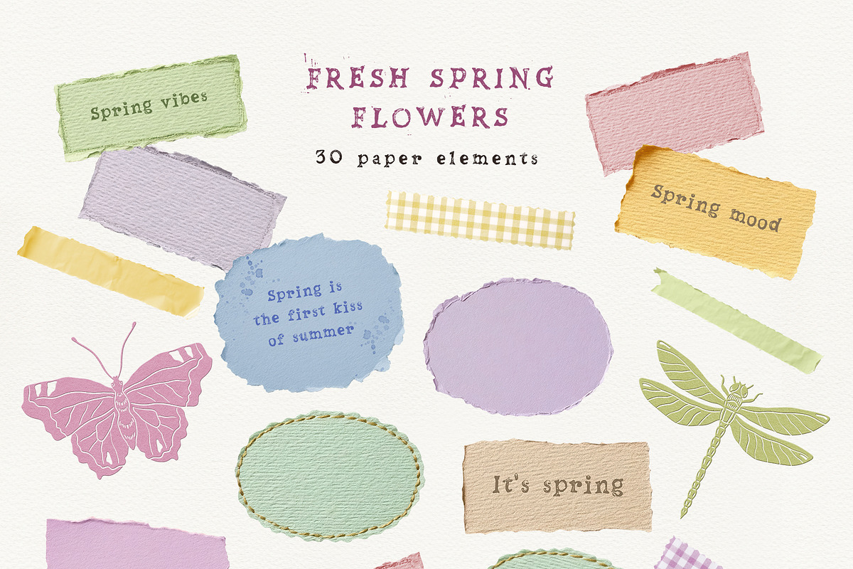 FRESH SPRING FLOWERS watercolor set, a Decorative Illustration by long summer (Photo 11 of 11)
