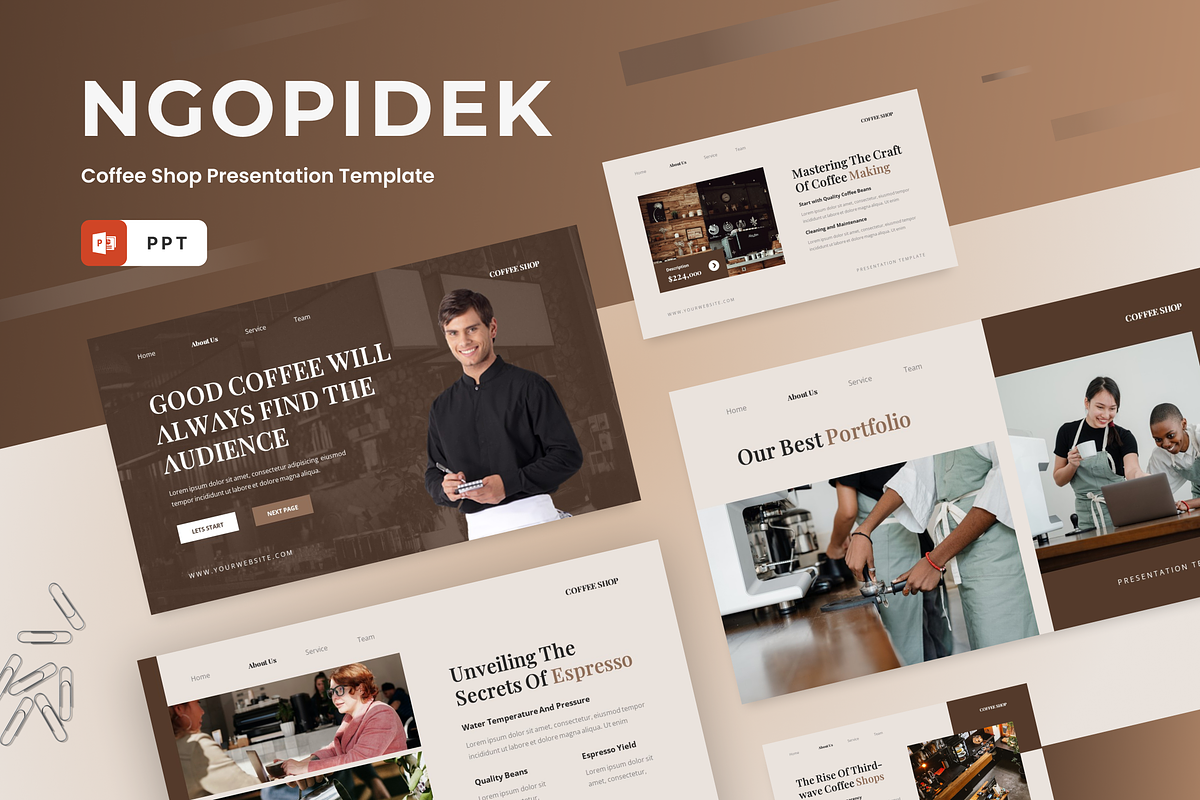 Ngopidek - Coffee Shop Powerpoint, a Presentation Template by SquidPixey (Photo 1 of 7)