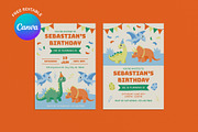 Dinosaur Birthday Invitation, an Invitation Template by Abstracto-Create (Thumbnail 1 of 4)