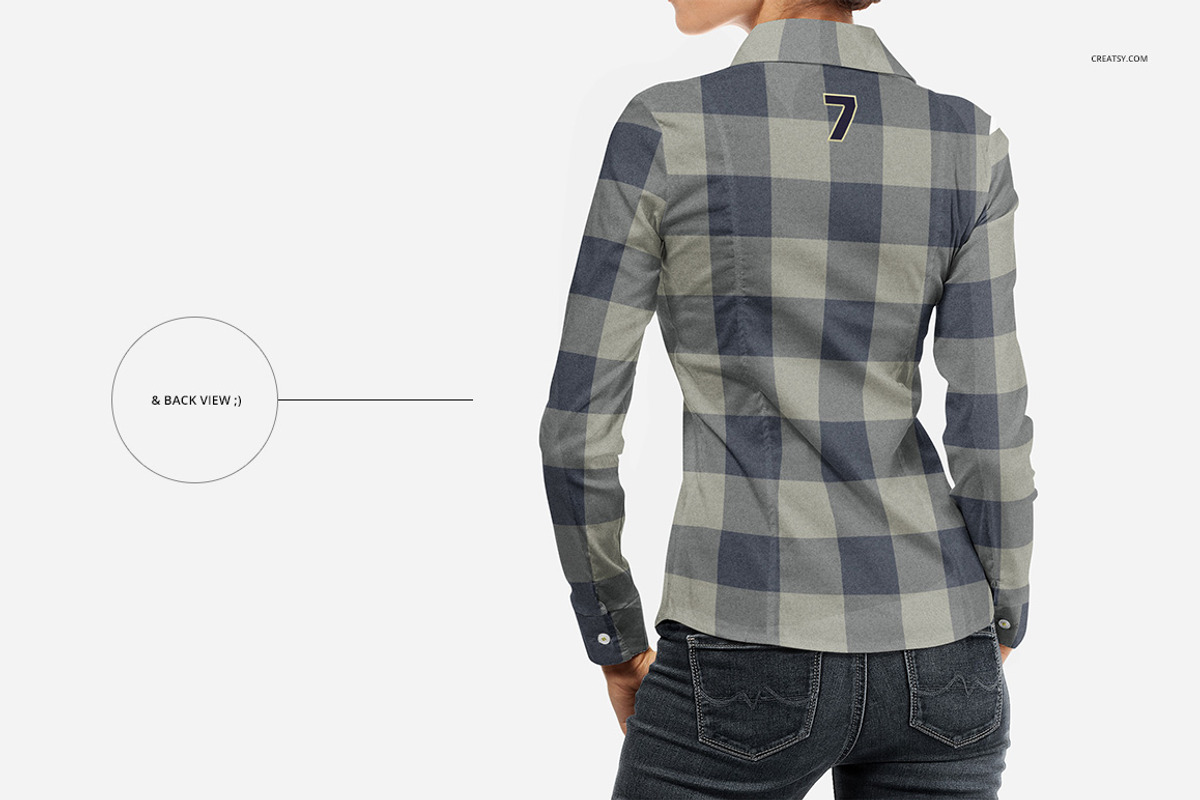 Women Dress Shirt Mockup Set, a Shirt Mockup by Creatsy (Photo 5 of 9)