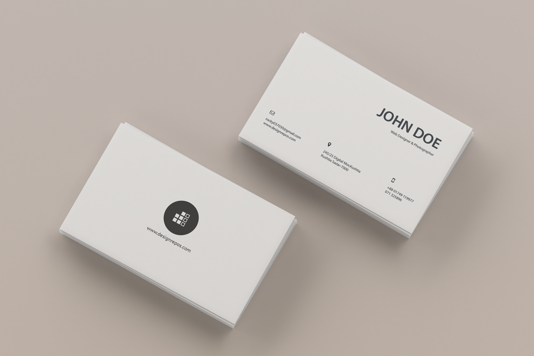 Top View Business Card Mockup, a Print Template by Designrepos