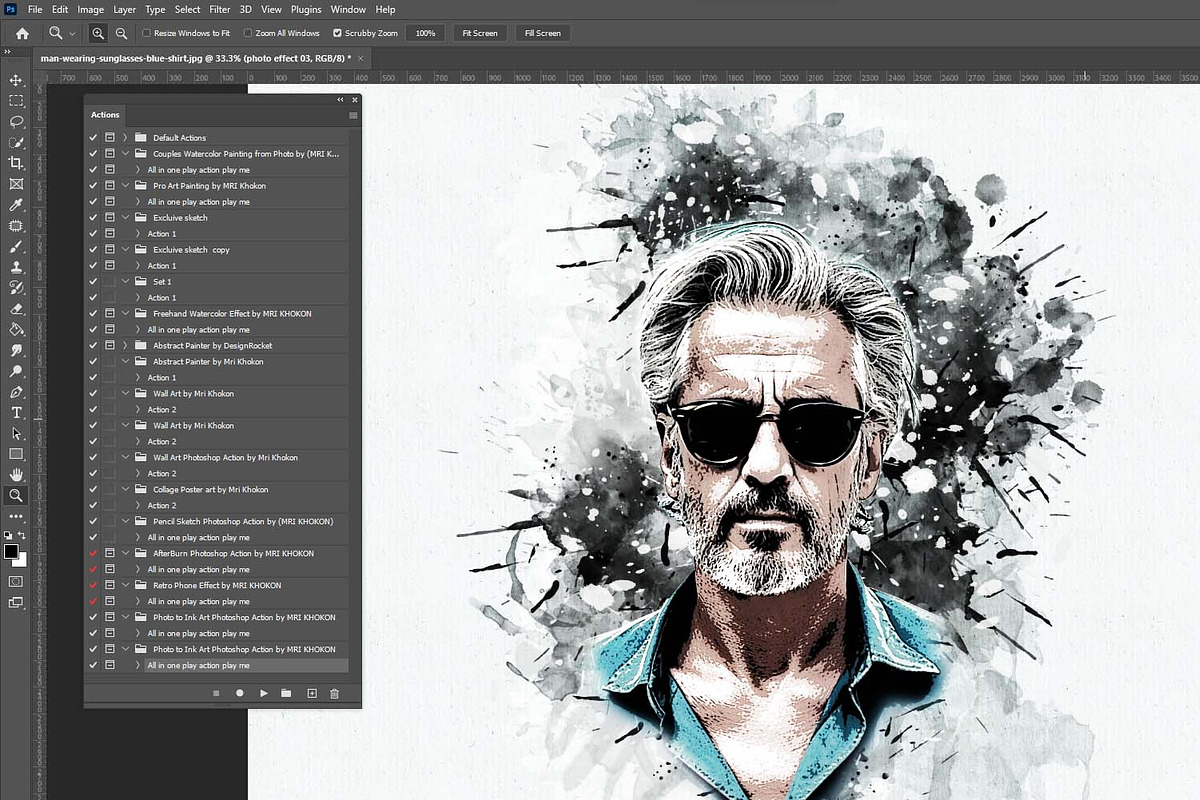 Photo to Ink Art Photoshop Action, an Action Add-On by MRI STUDIO (Photo 10 of 10)