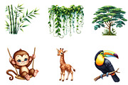 Safari animals watercolor clipart, an Illustration by CreationArt (Thumbnail 5 of 7)