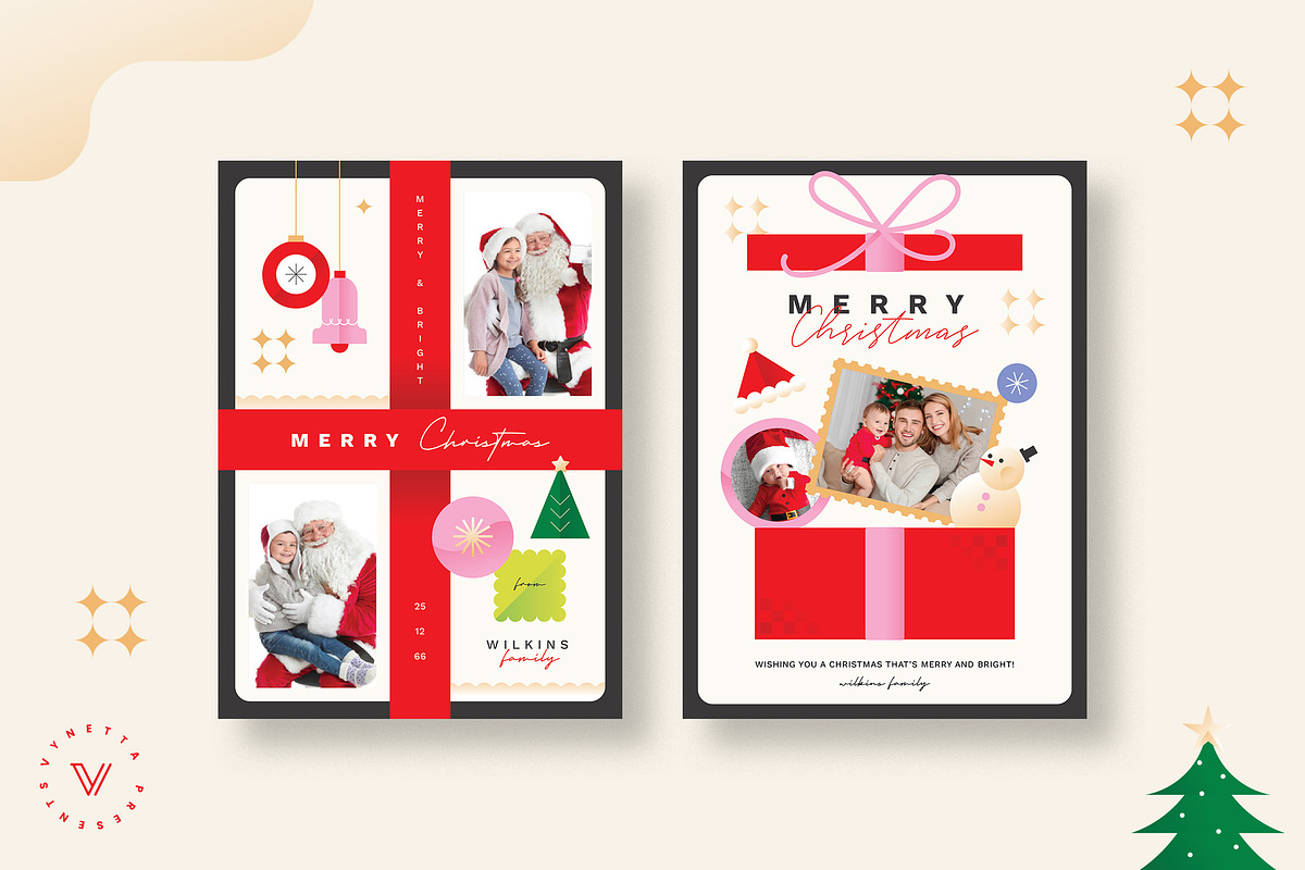 Festive Christmas Photo Cards, a Card Template by Vynetta (Photo 3 of 5)