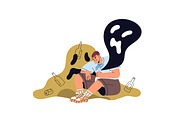 Teenage problems concepts set, a Person Illustration by PaperTrident (Thumbnail 7 of 13)
