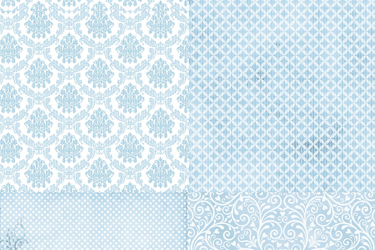 Wild About Blue Set 2 Digital Paper preview 2