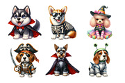 Dogs Halloween Costumes Clipart, an Illustration by Daily.Designs (Thumbnail 3 of 5)