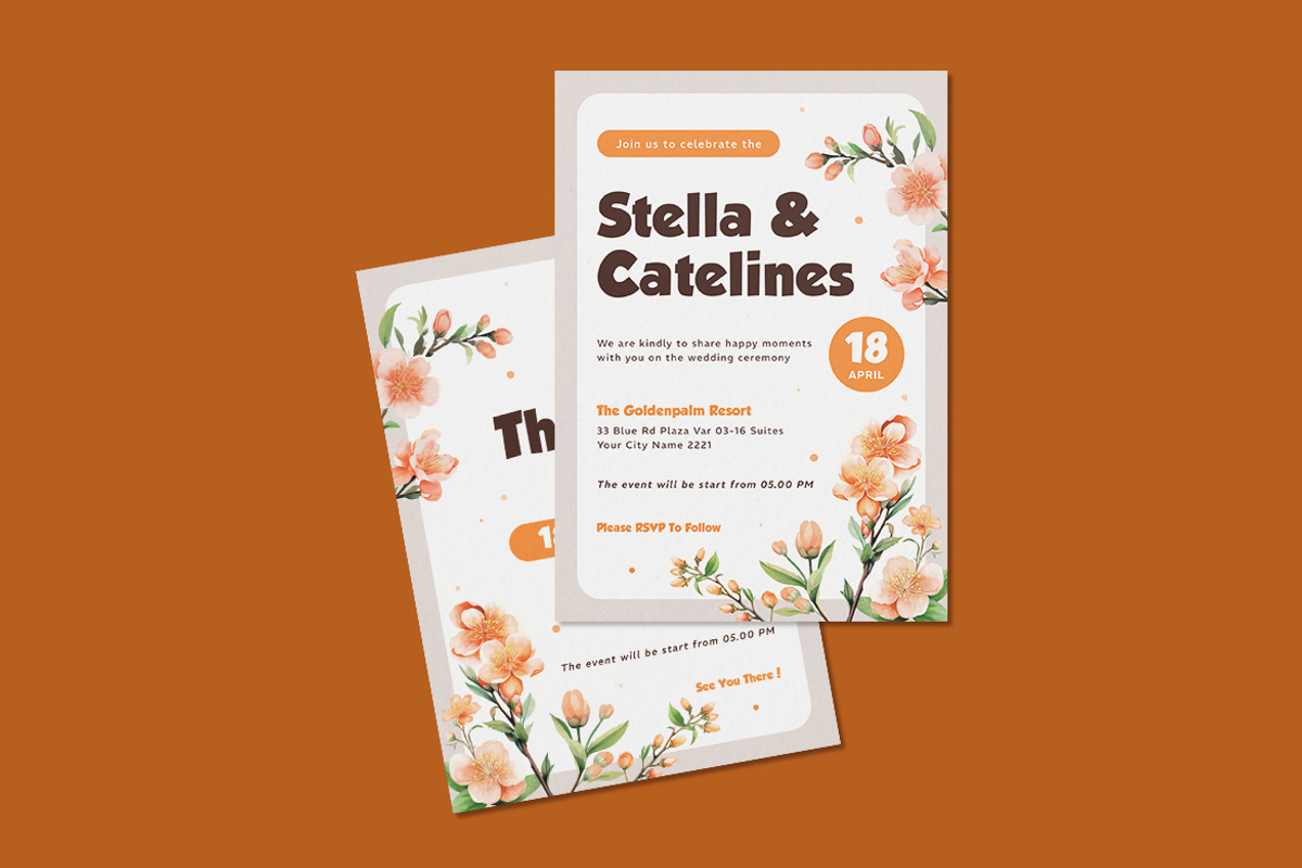 Orange Wellspring Invitation, an Invitation Template by iDoodle Studio (Photo 3 of 4)