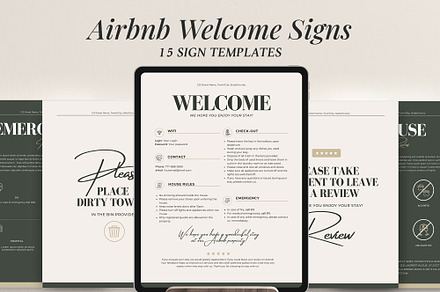 Airbnb Welcome signs template CANVA