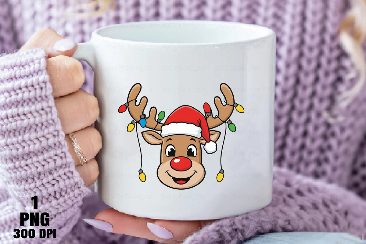 Merry Christmas Reindeer PNG, an Illustration by Daily.Designs (Photo 4 of 10)