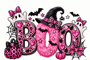 BOO Halloween PNG, Cute Girly Ghost