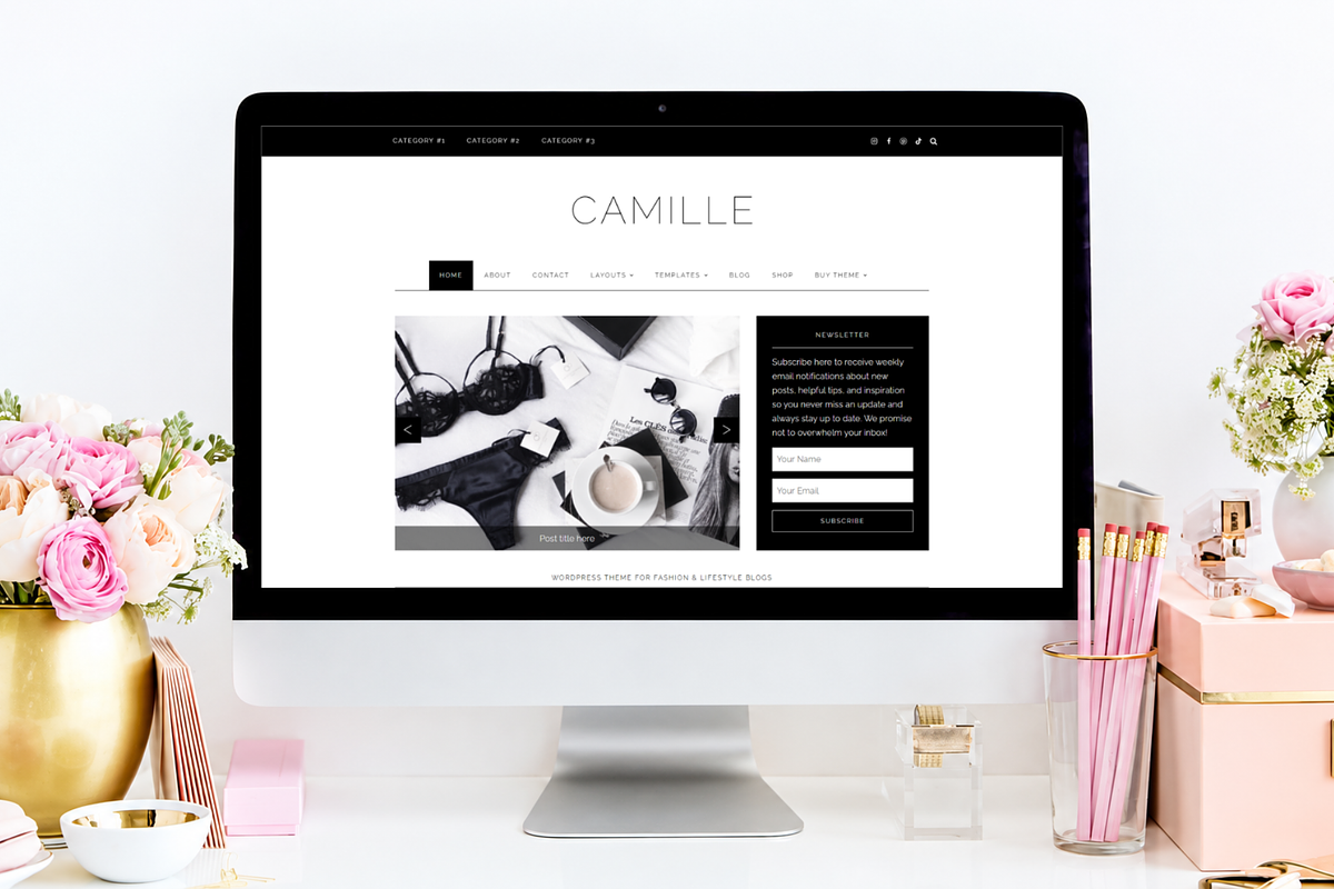 Feminine WordPress Theme | Camille, a WordPress Template by Hello Chic Designs (Photo 2 of 2)