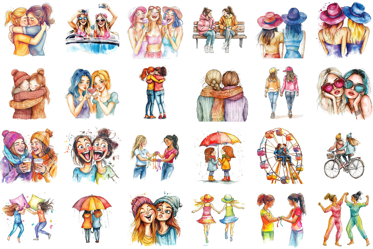 Best Friend Clipart Sublimation, an Illustration by Sublimation Artist (Photo 2 of 6)