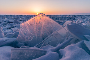 Ice lump at sunrise