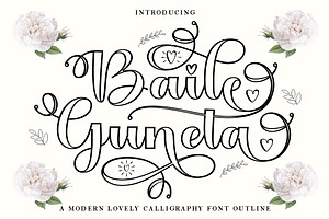 Baile Guneta, a Script Font by TM Type