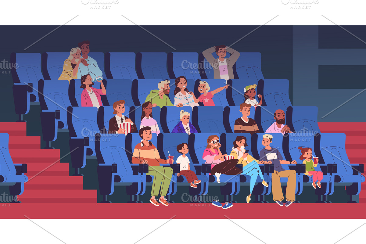 People cinema auditorium. Movie, a Person Illustration by Stock-Smart-Start