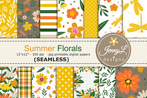 Summer Floral SEAMLESS Digital Paper