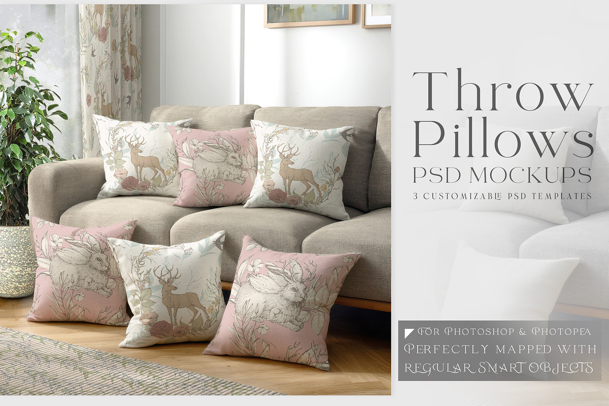 Throw Pillows Mockups, a Mockup by mock-ups (Photo 1 of 21)