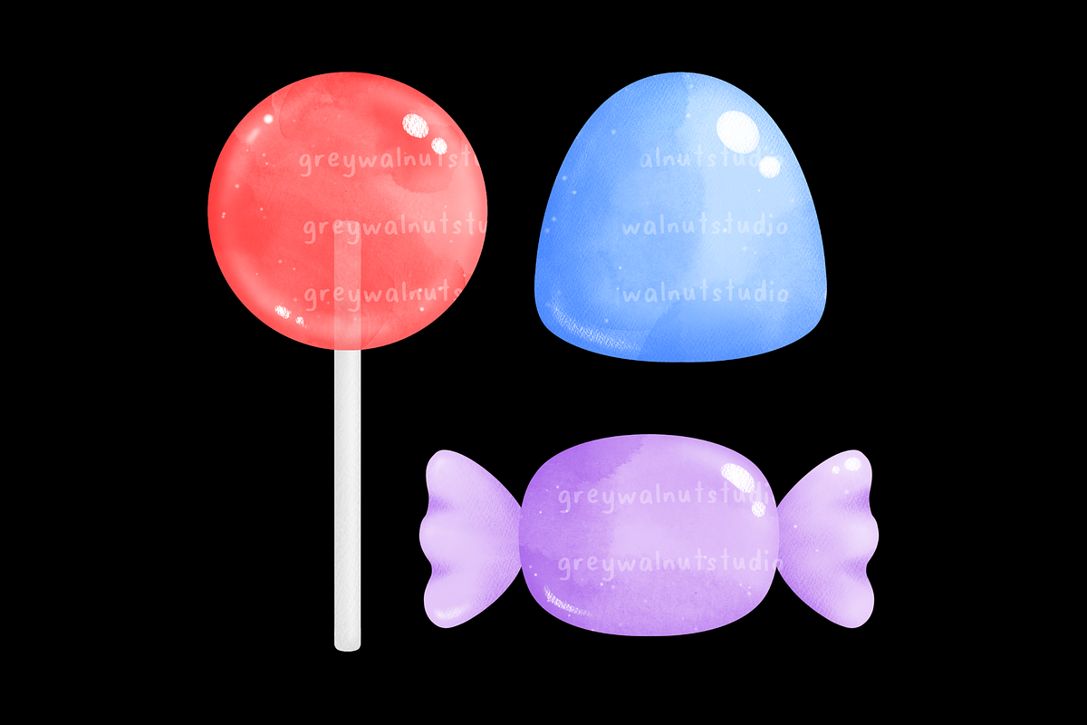 Candies Clipart, an Illustration by greywalnutstudio (Photo 4 of 4)