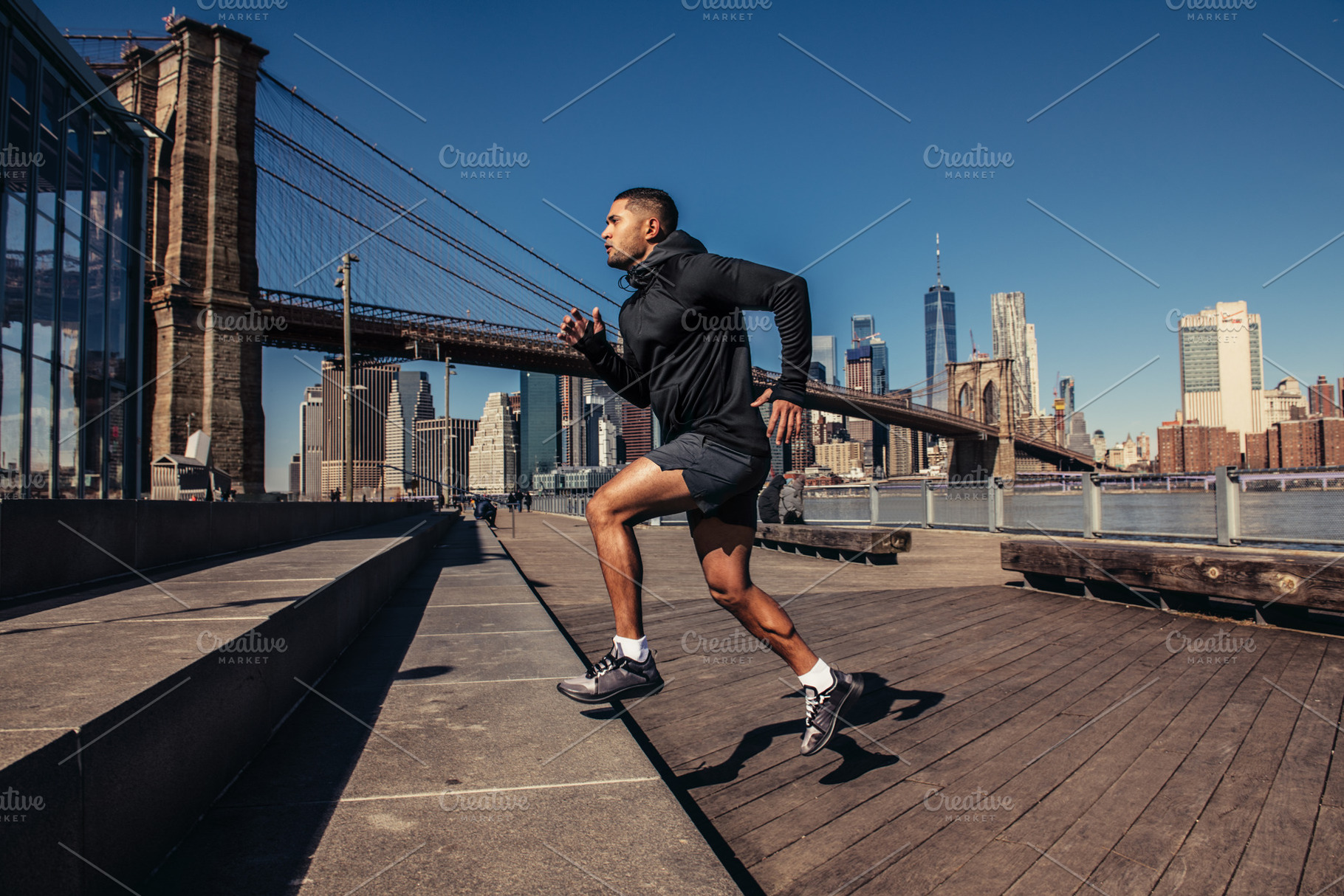 Athelte man running in New York City, a Sports & Recreation Photo by New York Art Store