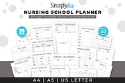 Nursing School Printable Planner, a Templates & Theme by Snapybiz (Thumbnail 1 of 10)