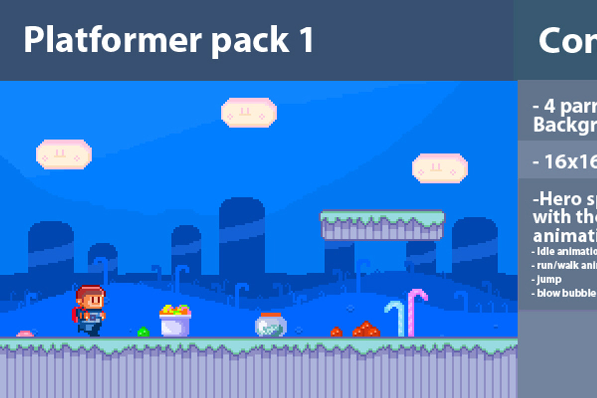 Plateformer GamePack 1, a Background Graphic by Fassous game assets (Photo 1 of 3)