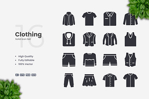 Clothing Solid Icons, an Icon by Upnowgraphic
