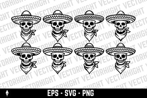 Skull mascot vector, a Person Illustration by Vectorhight