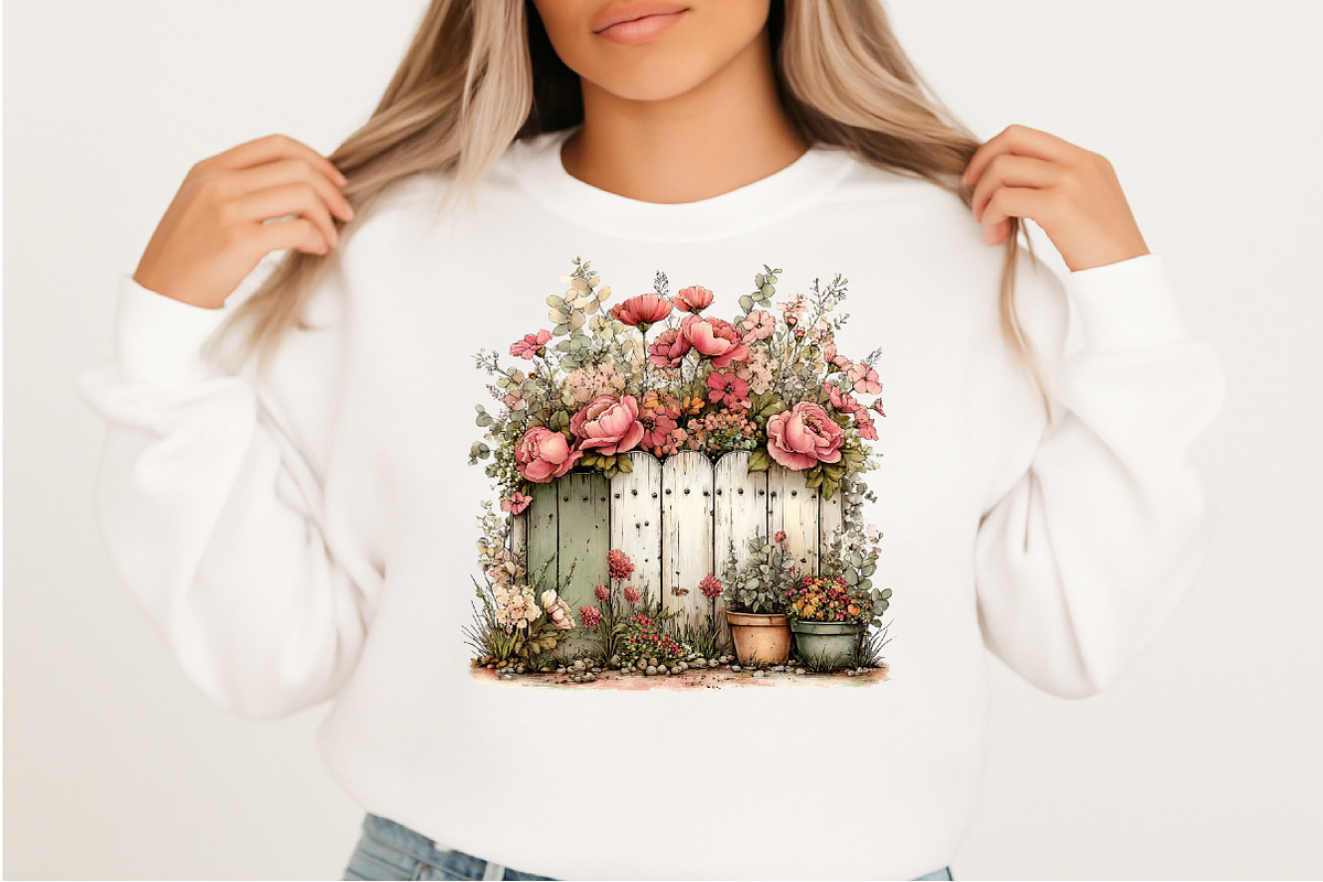 Spring Fence & Flower Clipart Png, an Illustration by Craft Nest (Photo 7 of 11)