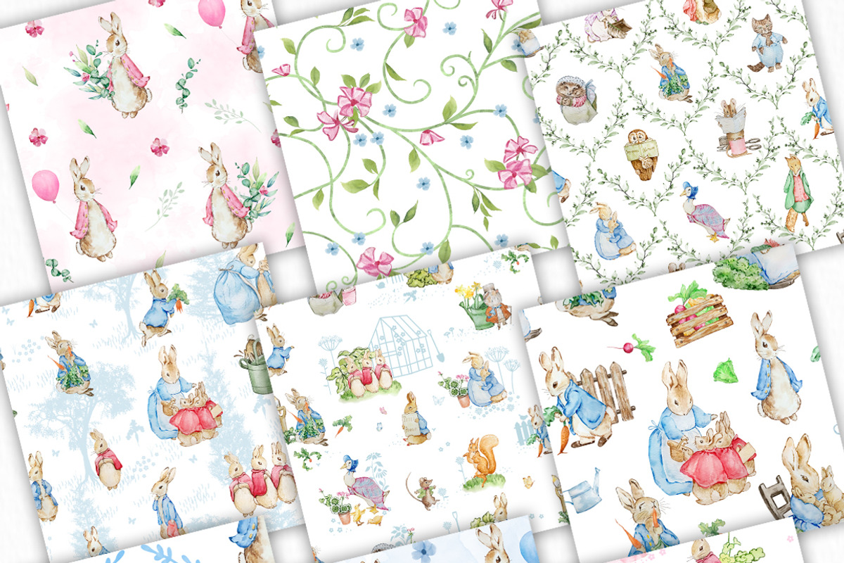 Peter Rabbit Seamless Patterns, a Pattern Graphic by SvetaArtStore (Photo 3 of 7)