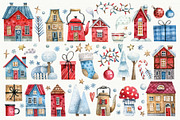 Christmas House, a Texture Illustration by Watercolor by Tonia Tkach (Thumbnail 2 of 7)