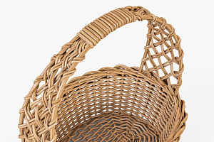 Wicker Basket 04 Natural With Apples