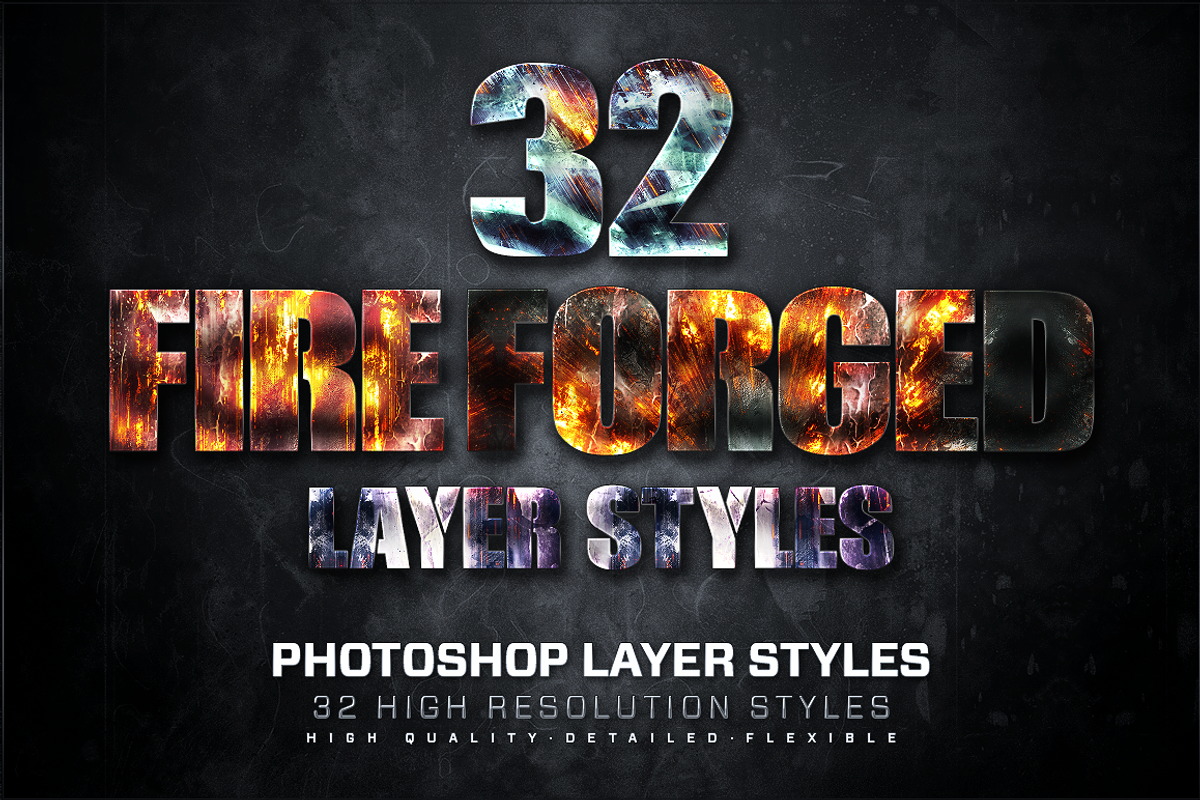32 Fire Forged Layer Styles 4, a Layer Style Add-On by DesignFathoms (Photo 1 of 3)