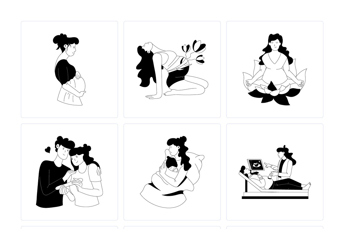 Pregnancy Illustration Set, a Person Illustration by Prosymbols (Photo 8 of 8)