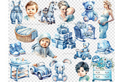 Baby Boy Clipart Bundle, a Person Illustration by GlamArtZhanna (Thumbnail 3 of 5)