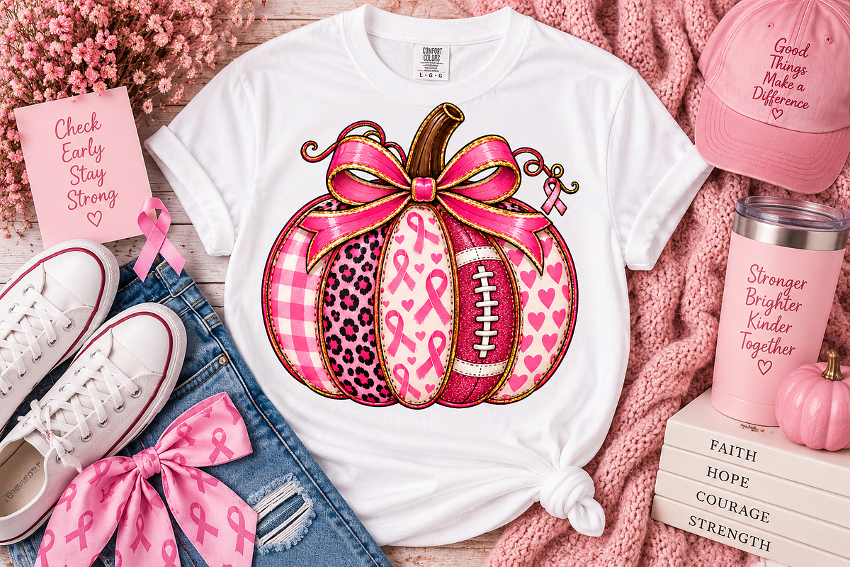 Breast Cancer Pumpkin Png, an Object Graphic by Daisy Design (Photo 2 of 3)