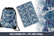 Oriental mountain kimono pattern, a Pattern Graphic by angychan (Thumbnail 3 of 4)