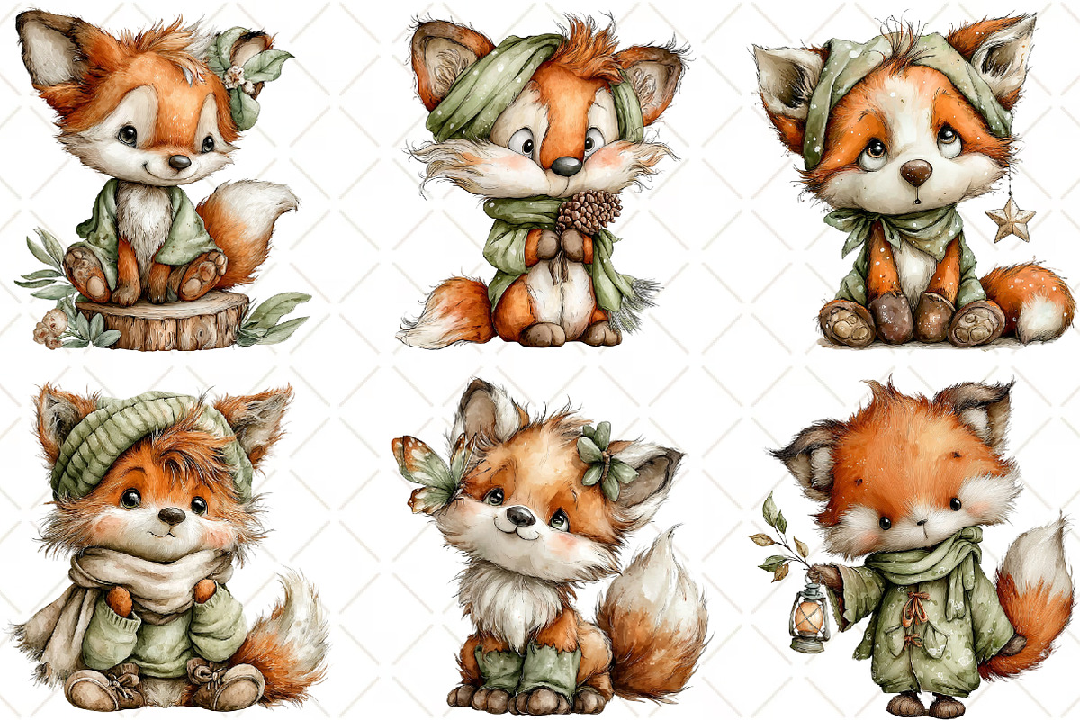 Whimsical Fox Clipart Bundle, an Illustration by Black Bird Studio (Photo 6 of 6)