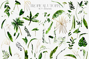 Tropical Greenery Watercolor Clipart, an Illustration by whiteheartdesign (Thumbnail 20 of 22)