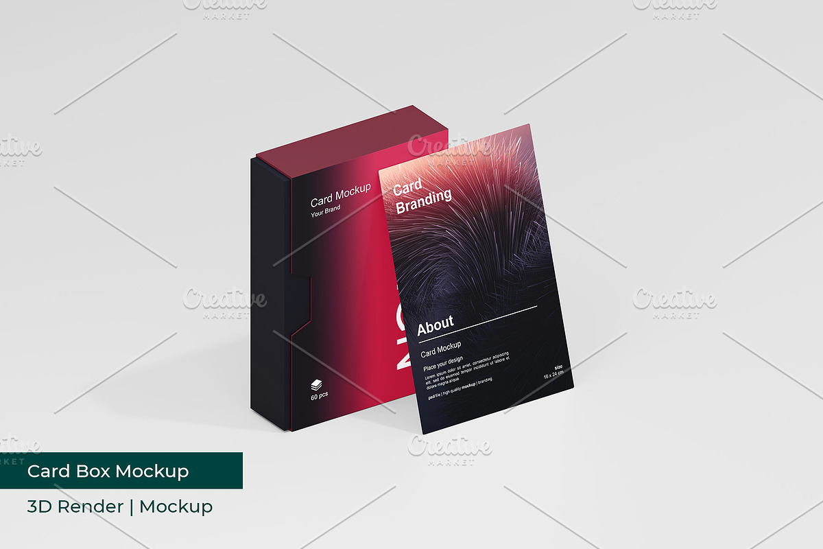 Card Mockup | 3D Rendering, an Advertising Mockup by mrfauzi (Photo 4 of 11)